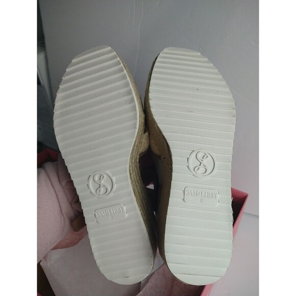 Sam & Libby Women's Corrinne Wedge Sandal, US 8 natural toffee strap criss cros - Picture 9 of 12